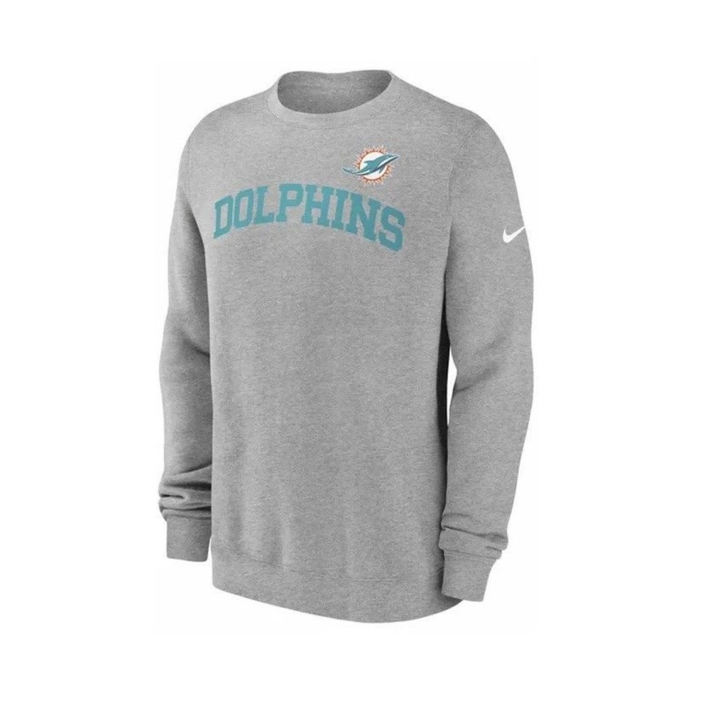 Nike Miami Dolphins Draw Block Club Fleece Crewneck Sweatshirt Men's Small NEW
